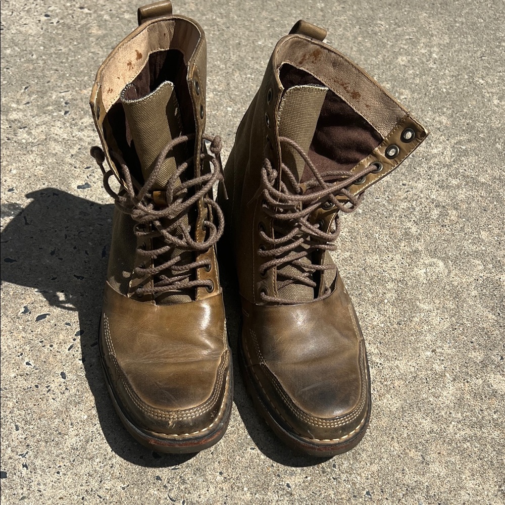 RJ COLT Marine Brown Tan Leather Men's Tie Up Boots